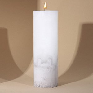 Свеча интерьерная белая с бетоном, 26 х 8 см