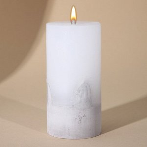 Свеча интерьерная белая с бетоном, 10 х 5 см