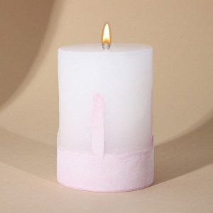 Свеча столбик с бетоном "Розовая нежность", 6х8 см