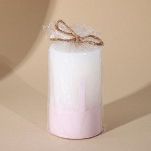 Свеча столбик с бетоном "Розовая нежность", 6х10 см