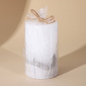 Свеча интерьерная белая с бетоном, 10 х 6 см