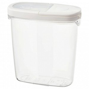 IKEA 365+, Банка для сухих продуктов с крышкой, прозрачная/белая, 1,3 л