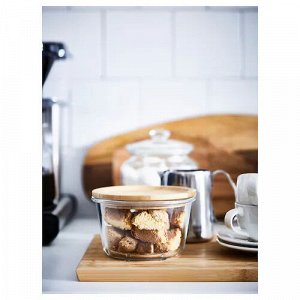 IKEA 365+, пищевой контейнер без крышки , круглый/стекло, 600 мл