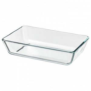 MIXTUR, блюдо для запекания/сервировки, прозрачное стекло, 27x18 см