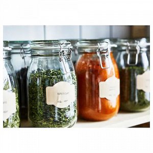 KORKEN, банка с крышкой, прозрачное стекло, 1,8 л