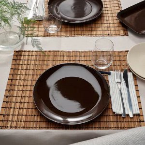 FÄRGKLAR, Набор тарелок , глянцево-коричневая, 26 см