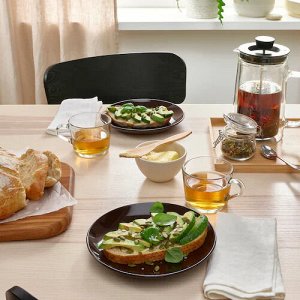 FÄRGKLAR, Тарелка, глянцево-коричневая, 20 см/ 4 шт