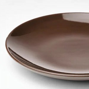 FÄRGKLAR, Набор тарелок, глянцево-коричневый\ 20 см