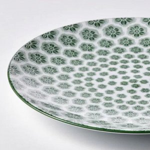 ENTUSIASM, Набор десертных тарелок , узорчатая/зеленая, 18 см