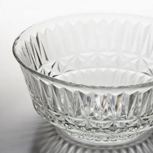 SÄLLSKAPLIG, Миска, прозрачное стекло/с рисунком, 15 см