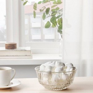 SÄLLSKAPLIG, Миска, прозрачное стекло/с рисунком, 15 см