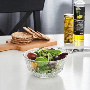 SÄLLSKAPLIG, Миска, прозрачное стекло/с рисунком, 15 см