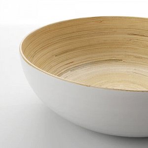 RUNDLIG, Сервировочная миска, бамбук/белый, 30 см