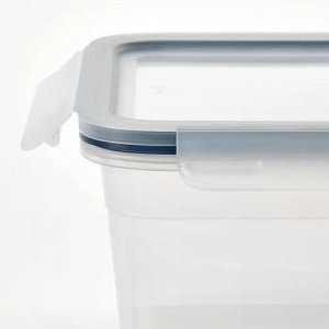 IKEA 365+, Контейнер для пищевых продуктов с крышкой, прямоугольный/пластиковый, 5,2 л