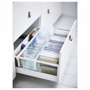 IKEA 365+, пищевой контейнер с крышкой, прямоугольный/пластик, 2,0 л
