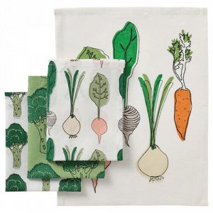 IKEA TORVFLY, кухонное полотенце, узорчатое/зеленое, 30x40 см