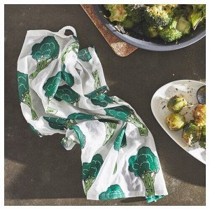 TORVFLY, кухонное полотенце, узорчатое/зеленое, 30x40 см