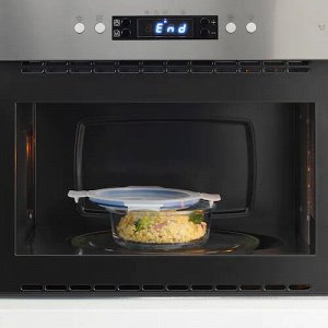 IKEA 365+, Контейнер для пищевых продуктов с крышкой, круглый, стекло/пластик, 400 мл