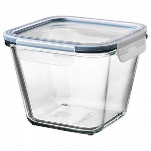 IKEA 365+, пищевой контейнер с крышкой, квадратный стекло/пластик, 1,2 л