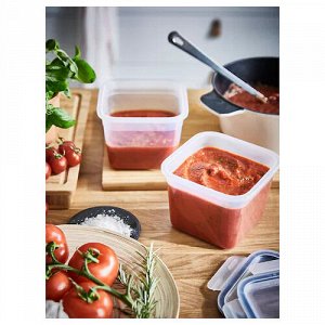 IKEA 365+, Пищевой контейнер без крышки , квадратный/пластик, 1,4 л