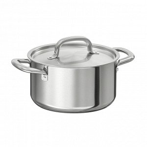 IKEA 365+, кастрюля с крышкой, нержавеющая сталь, 3,0 л