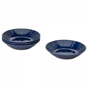 STRIMMIG, глубокая тарелка, керамическая синяя, 23 см