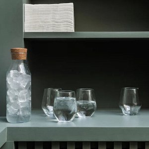 IKEA 365+, Графин с пробкой, прозрачное стекло/пробка, 1 л