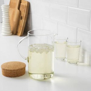 IKEA 365+, Кувшин с крышкой, прозрачное стекло/пробка, 1,5 л