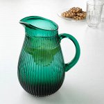 IKEA / SLLSKAPLIG, Кувшин, узорчатый/зеленый, 2 л