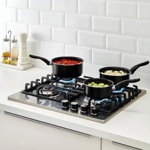 IKEA KAVALKAD, Кастрюли, набор из 3 шт., черный