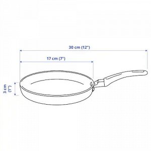 IKEA HEMLAGAD, Сковорода, черная, 17 см