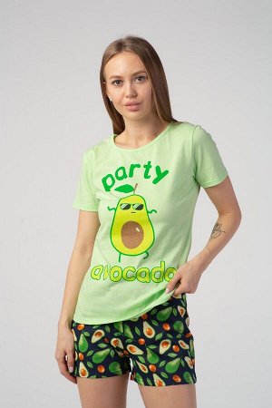 Комплект 08 / Футболка+ шорты /  Party Avocado / Салатовый
