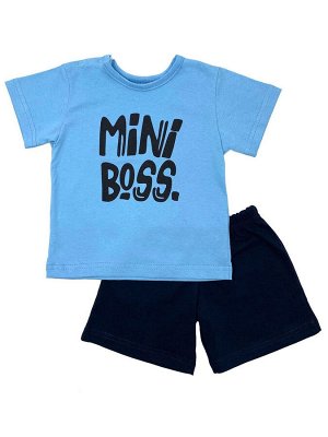 Комплект с  шортами  Mini boss / Голубой