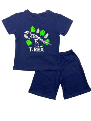 Комплект футболка + шорты T-Rex / Т.синий