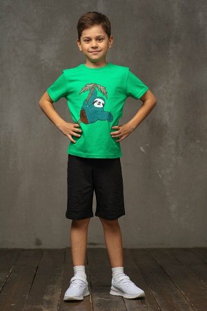 Комплект футболка + шорты Ленивец / Зеленый