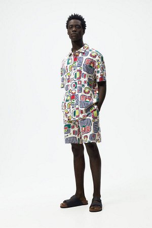 Knit bermuda шорты with geometric print