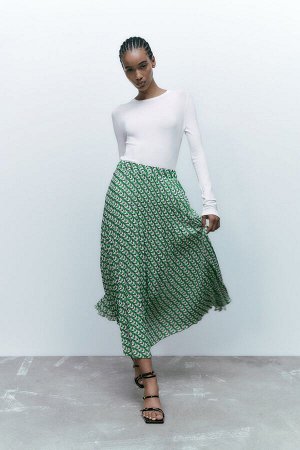 Geometric print pleated юбка