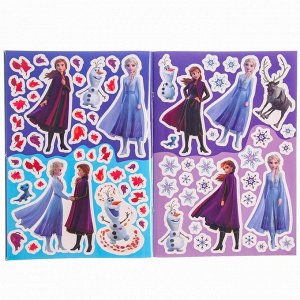 Многоразовые наклейки «Анна и Эльза», А4, 70 наклеек + маркер, Холодное сердце
