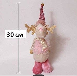 Декоративная игрушка "Лось в розовых башмачках"