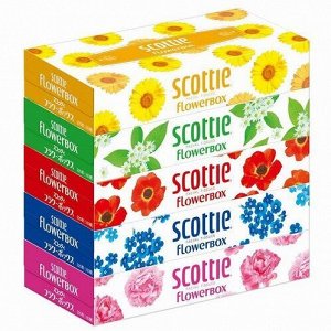 Салфетки Crecia "Scottie Flowerbox" двухслойные 160 шт. х 5 коробок / 12
