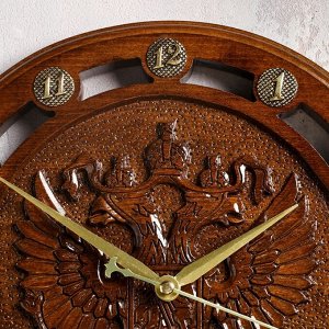 Часы ручной работы "Герб", 30 см, массив, Армения