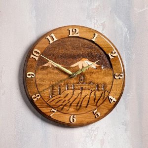 Часы ручной работы "Горы", 30 см, массив, Армения