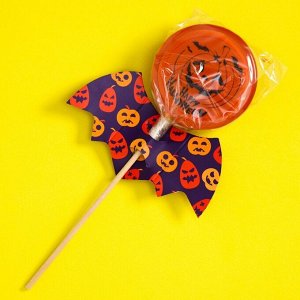 Леденец с печатью Happy Halloween, вкус: апельсин, 45 г.