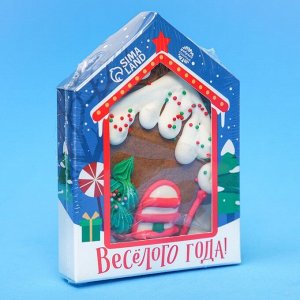 Печенье формовое имбирное в коробке-домике «Веселого года», 60 г.