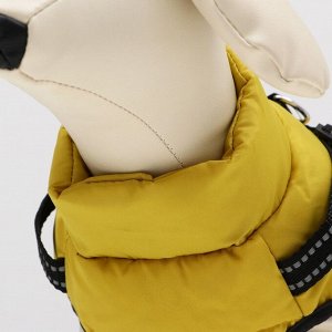 Куртка для собаксо шлейкой, размер 14 (ДС 32 см, ОГ 42 см, ОШ 31 см),  лимонная