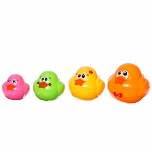 Набор игрушек для игры в ванне «Уточки вставыши», матрешка, 4шт, цвет МИКС