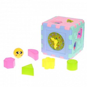Развивающая игрушка-сортер «Куб» с часиками