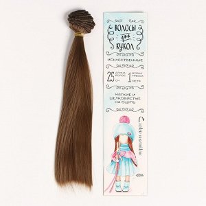 Волосы - тресс для кукол «Прямые» длина волос: 25 см, ширина:100 см, цвет № 12