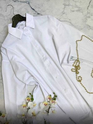 Рубашка Женская 5505 &quot;Б/К - Однотон&quot; Белая