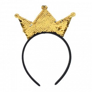 Карнавальный ободок «Корона», с пайетками, цвет золотой